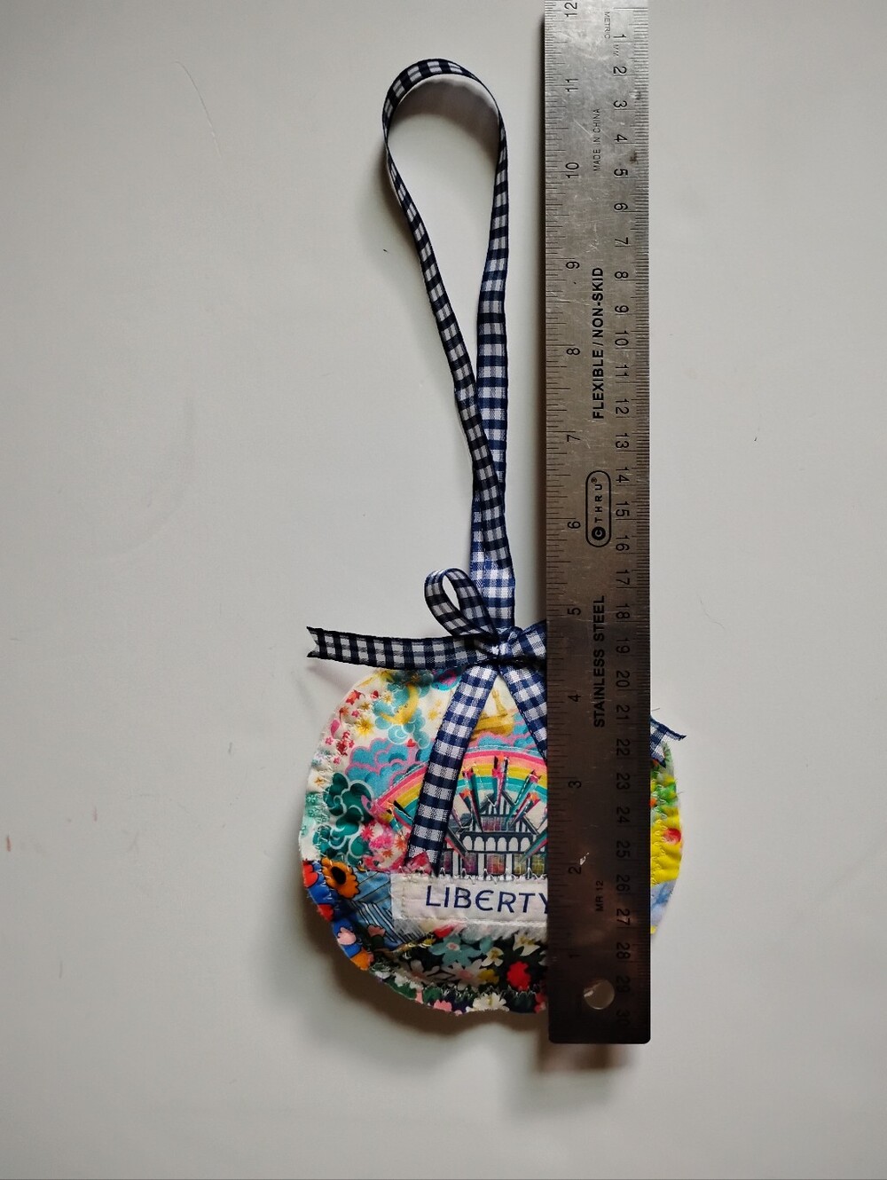 Liberty Art Fabric Tana Lawn Bag Charm Crazy Quilt Patchwork One Of A Kind Logo - Picture 5 of 8